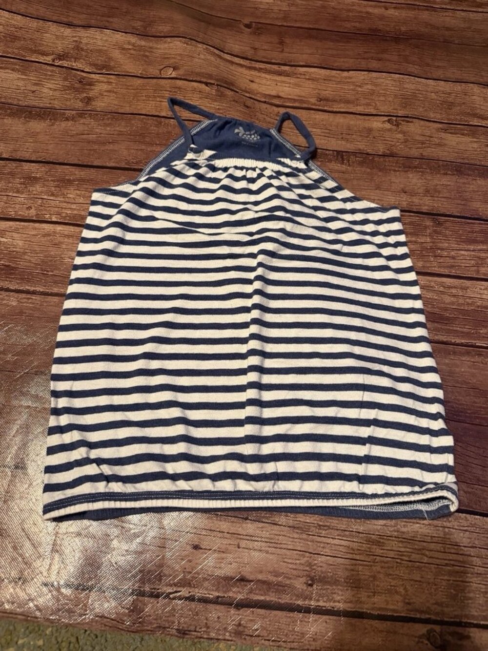 Girl’s Old Navy Blue And White Striped Gathered Tank Top Large 10/12